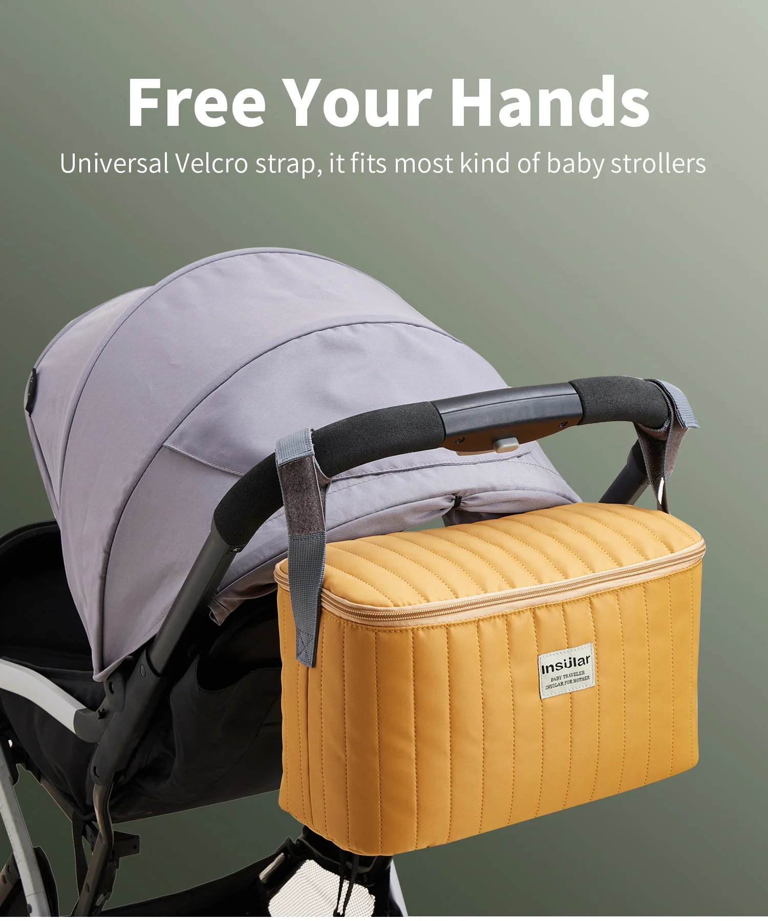 Bolsa de pañales INSULAR impermeable para cochecito – organizador - imagen 2