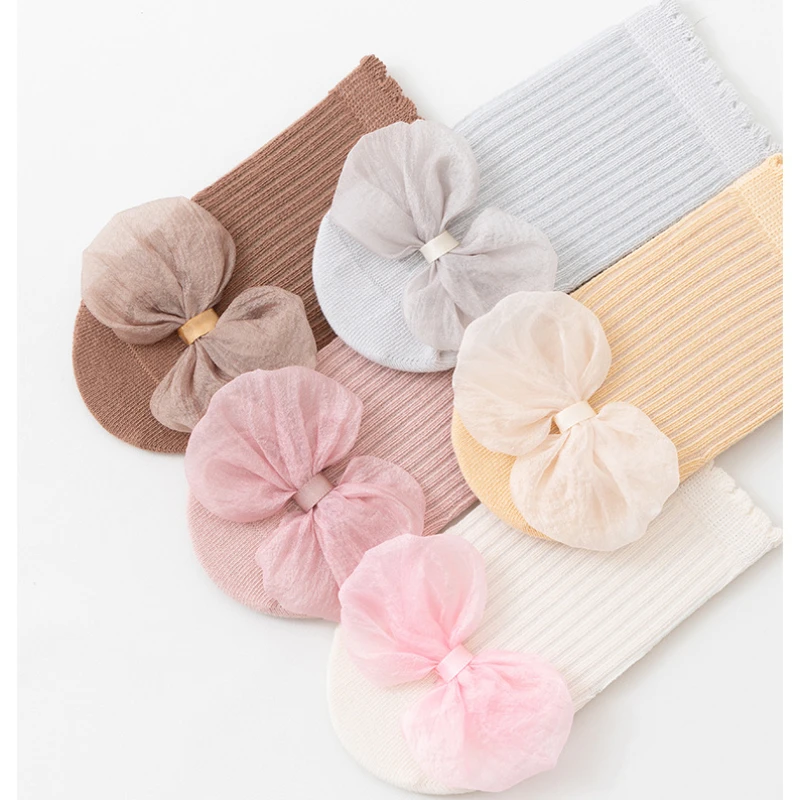 Calcetines de suelo para bebé de 0 a 3 años, calcetines antideslizantes de algodón suave para niño pequeño, calcetines sueltos sin hueso con lazo de encaje para niña, primavera y otoño - imagen 5