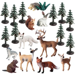 Figuras animales del bosque realistas en resina miniatura
