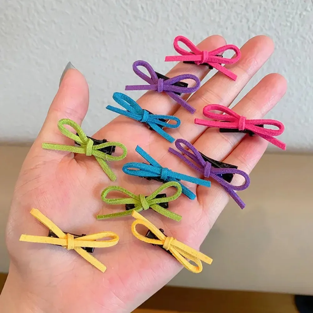 10 Uds. Pinzas para el cabello BB sólidas, bonitos lazos, cinta para niñas, pasadores con lazo, horquillas para bebés, tocados, Mini accesorios para el cabello para niños, conjunto de regalos - imagen 4