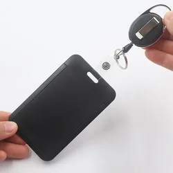Carrete de insignia retráctil negro con tarjeta – Soporte enfermera