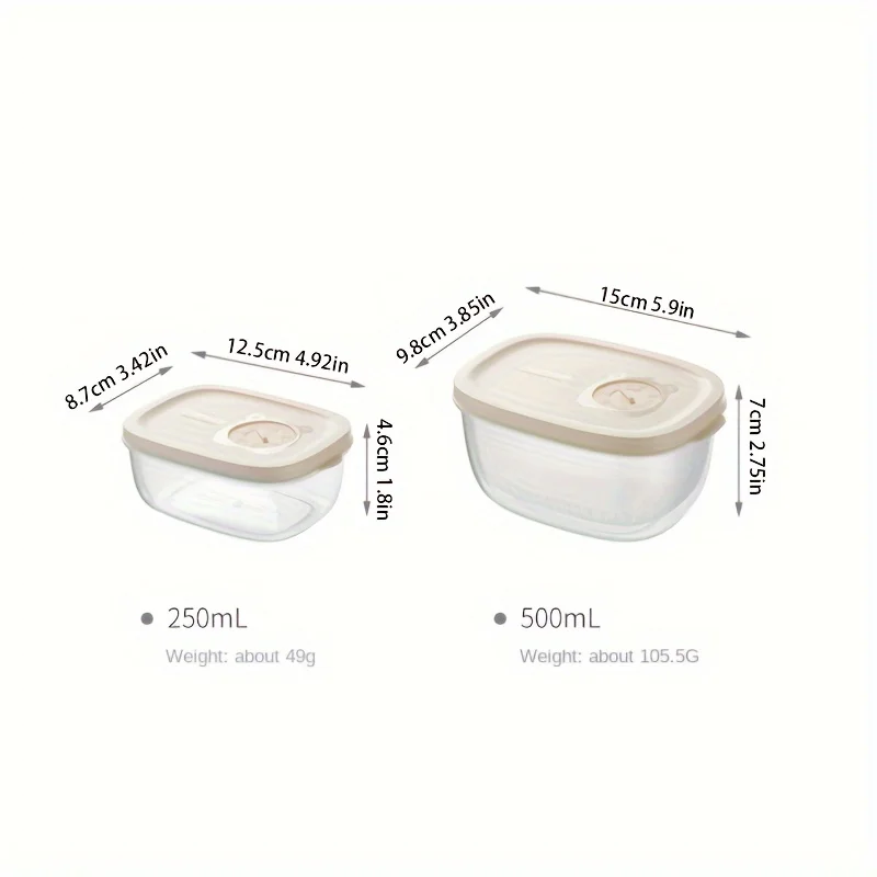Contenedor de almacenamiento de alimentos para refrigerador, contenedor de productos reutilizable con agua filtable y caja extraíble, 250ml/500ml), 1 ud. - imagen 3