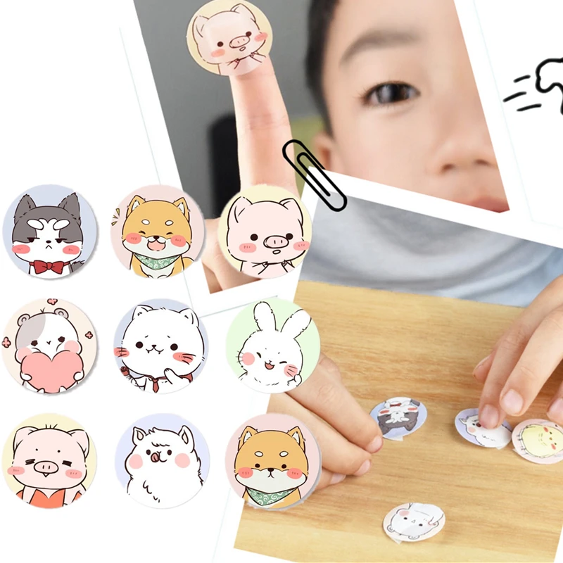 120 unids/lote tirita redonda de dibujos animados parche de vendaje para heridas de la piel para niños cinta impermeable lindo vendajes adhesivos yesos