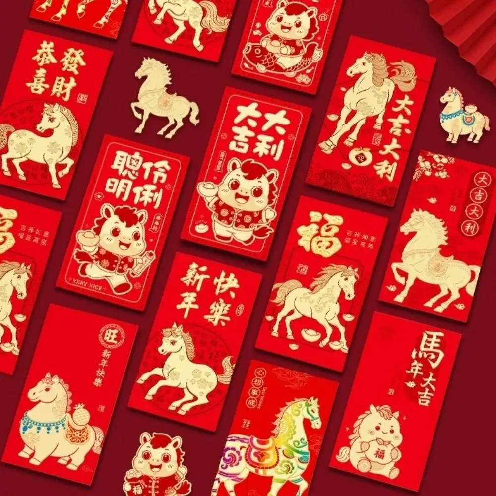 Sobres rojos chinos para regalo de dinero con diseño dorado elegante - imagen 3