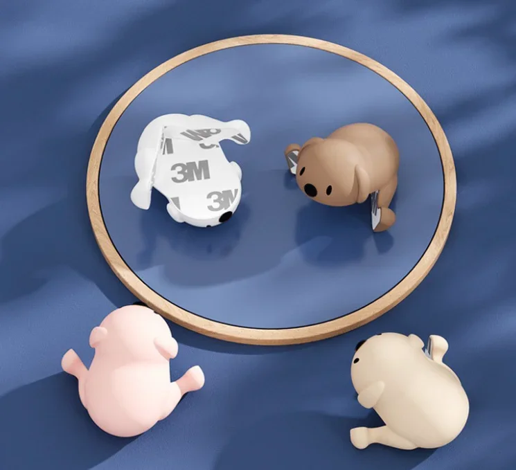 Esquina de seguridad para bebés con oso de peluche suave, bonito acolchado de dibujos animados blancos para ventanas, cama, mesa, protector de bordes de muebles (1 unidad)