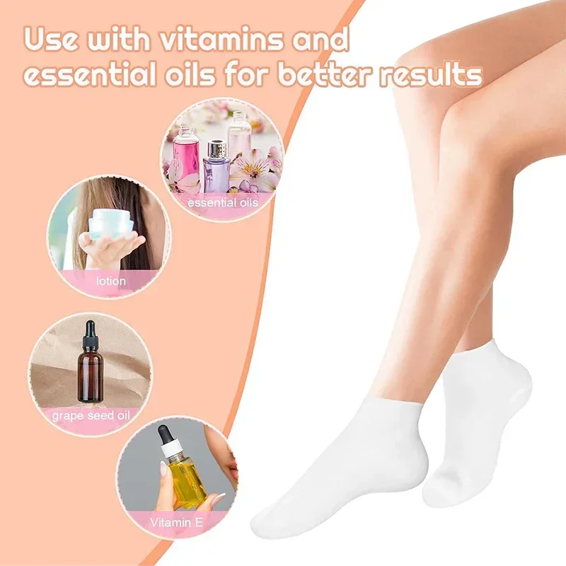 Calcetines protectores de silicona para el cuidado de la piel, exfoliación, impermeables, antigrietas, hidratantes, cubiertas para los pies, cuidado plantar de invierno - imagen 2
