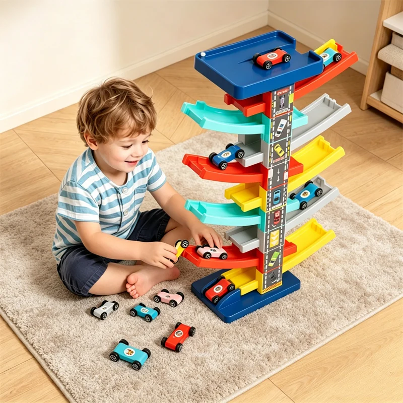 Coche de inercia deslizante para niños con su pista multicapa - imagen 5