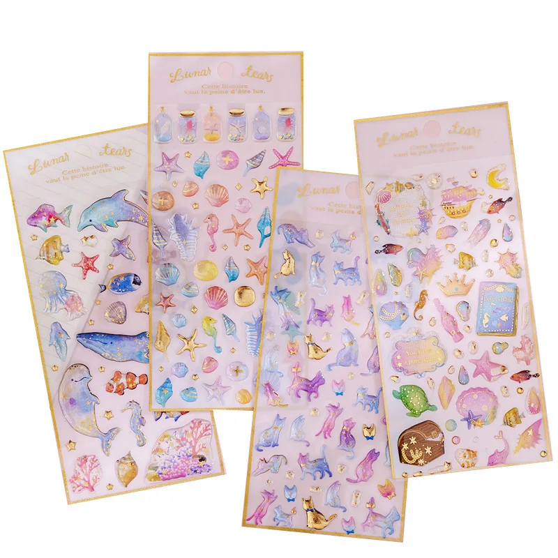 Adhesivo de cristal con pegamento de goteo creativo, autoadhesivo, lindo, transparente, 3D, decorativo para niñas, teléfono móvil, álbum de recortes, pegatinas - imagen 5