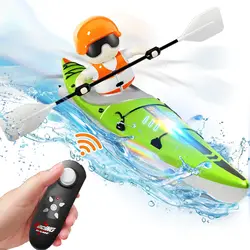Barco teledirigido infantil con luces LED e impermeabilidad