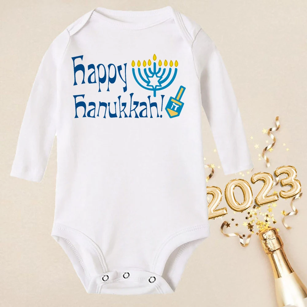 Mi primer Body para bebé de Hanukkah, ropa para niña y niño, pelele para niño pequeño, trajes de regalo para el primer Hanukkah para recién nacido, mono infantil de manga larga - imagen 3
