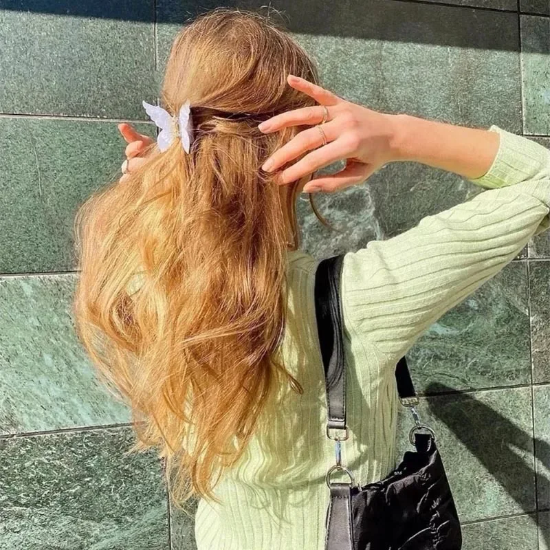 Pinza para el pelo de mariposa de acetato, herramientas de peinado para el cabello de estilo francés colorido, accesorios, pinzas para el cabello elegantes Retro, horquillas dulces para mujer - imagen 2