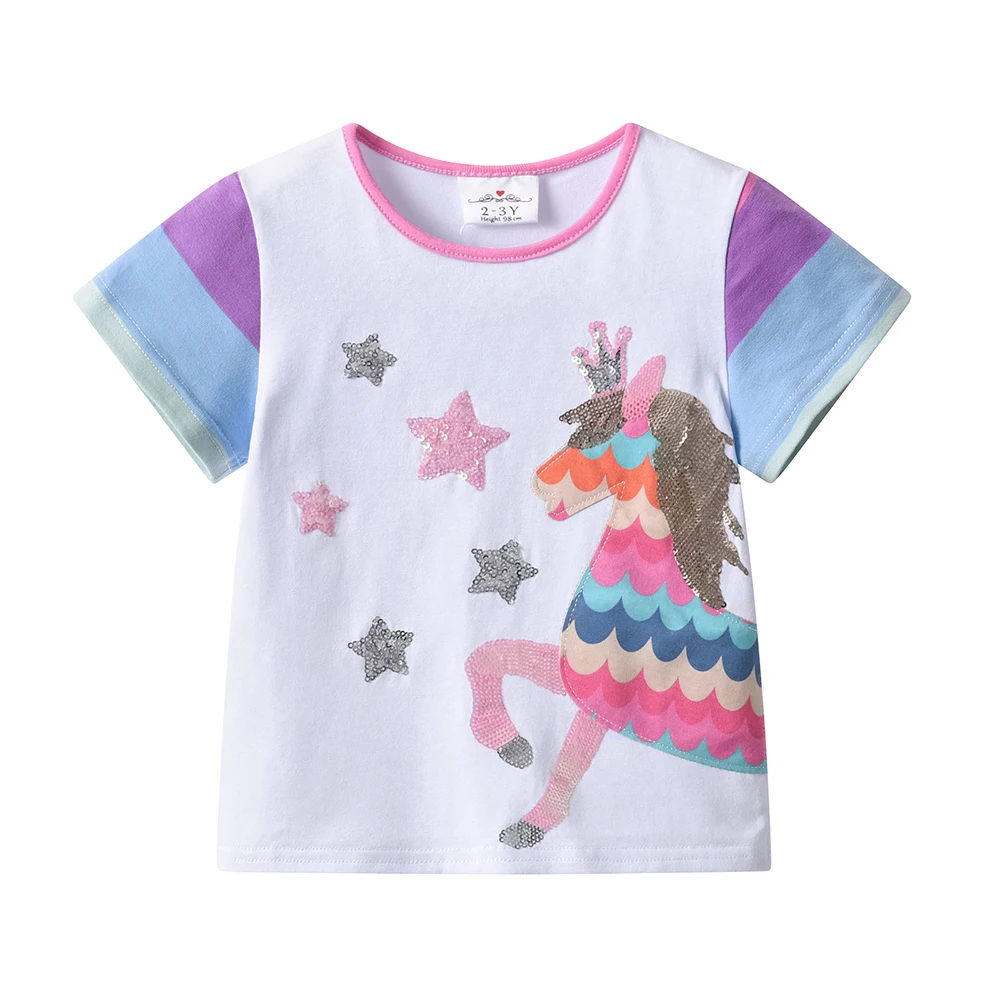 DXTON conjunto veraniego de niña unicornio arcoíris - imagen 3