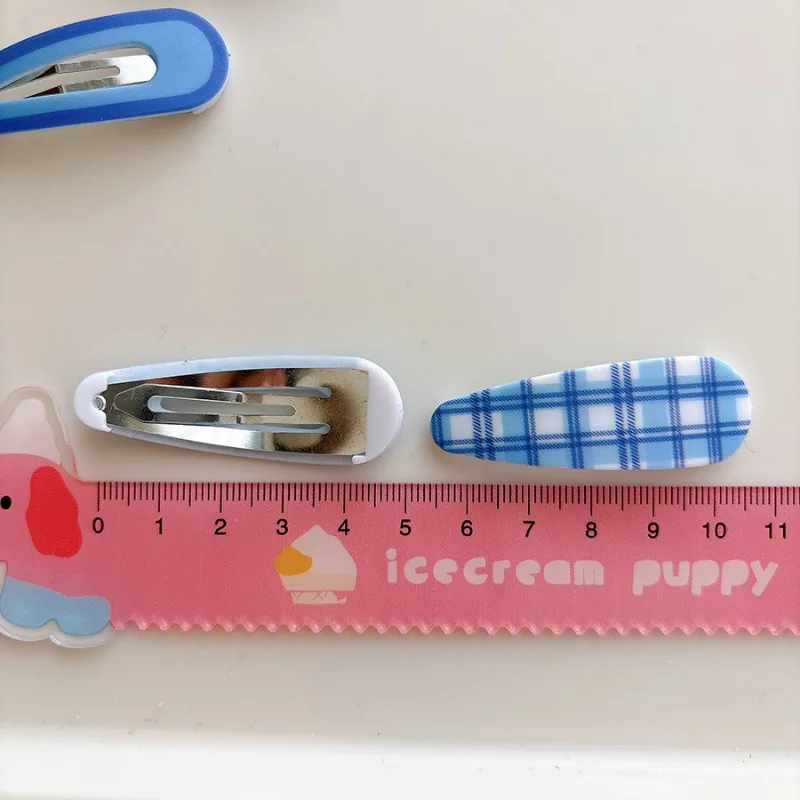 4 unids/set INS simplicidad Clip de pelo hueco para niños niña versátil a cuadros Color sólido pasador de pelo para niños lindos accesorios para el cabello - imagen 4