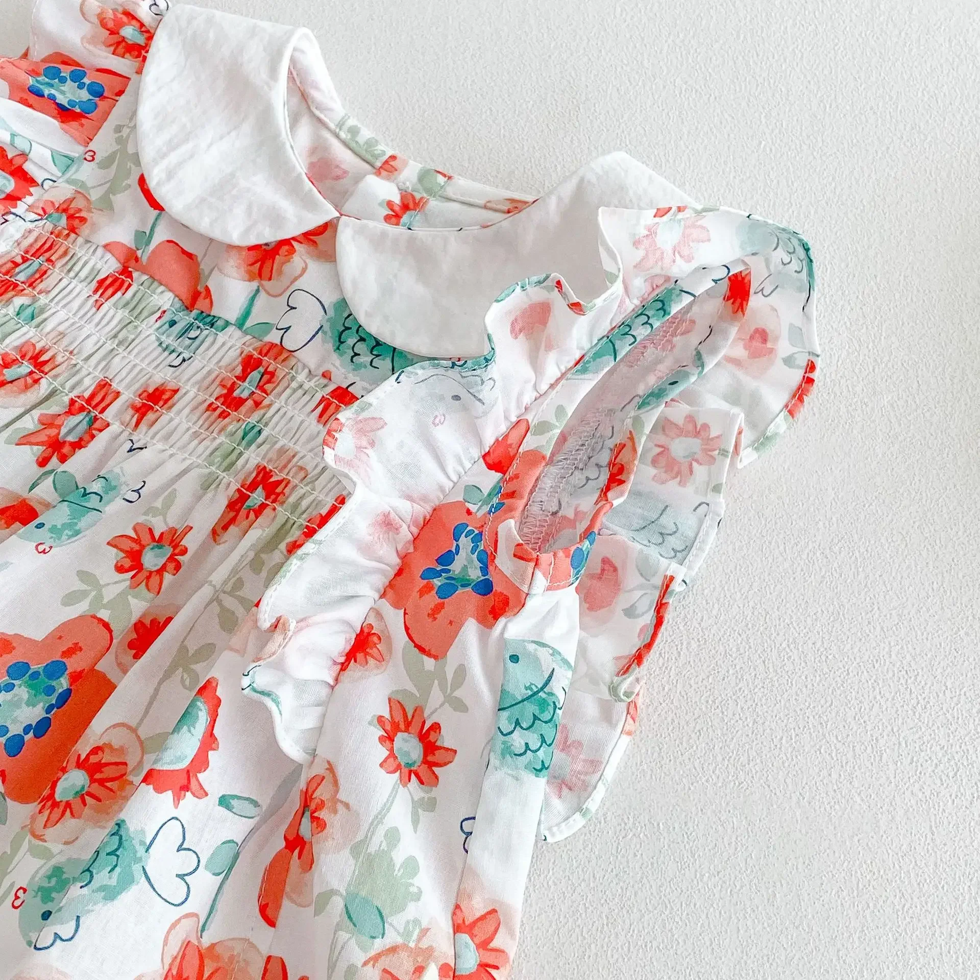 Nueva camiseta Floral de estilo coreano para niños de verano + pantalones cortos, conjunto de 2 piezas para niñas, traje de moda para bebés - imagen 4