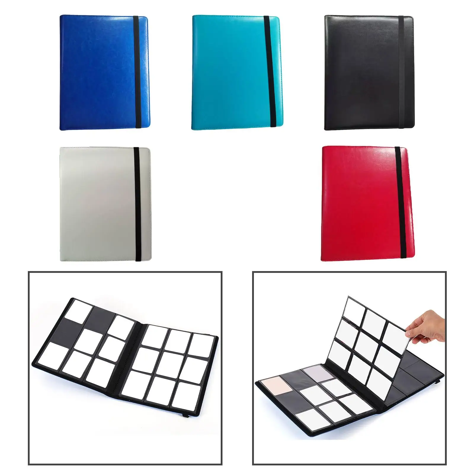 Trading Card Carrying Binder 9 Pockets, Card Collection Binder for 360 Cards, Card Storage Case