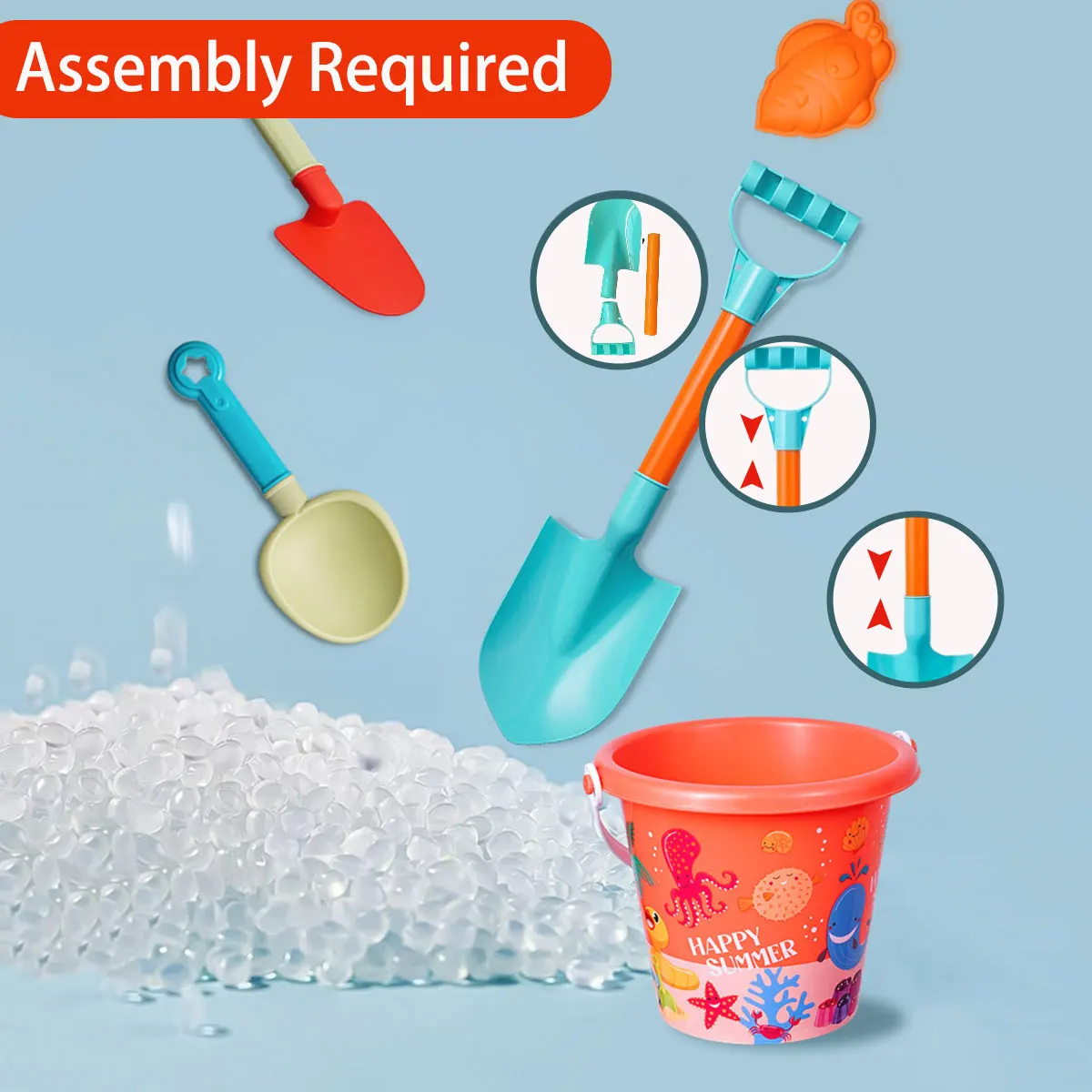 Juego de playa para niños con cubo pala y accesorios de agua - imagen 4