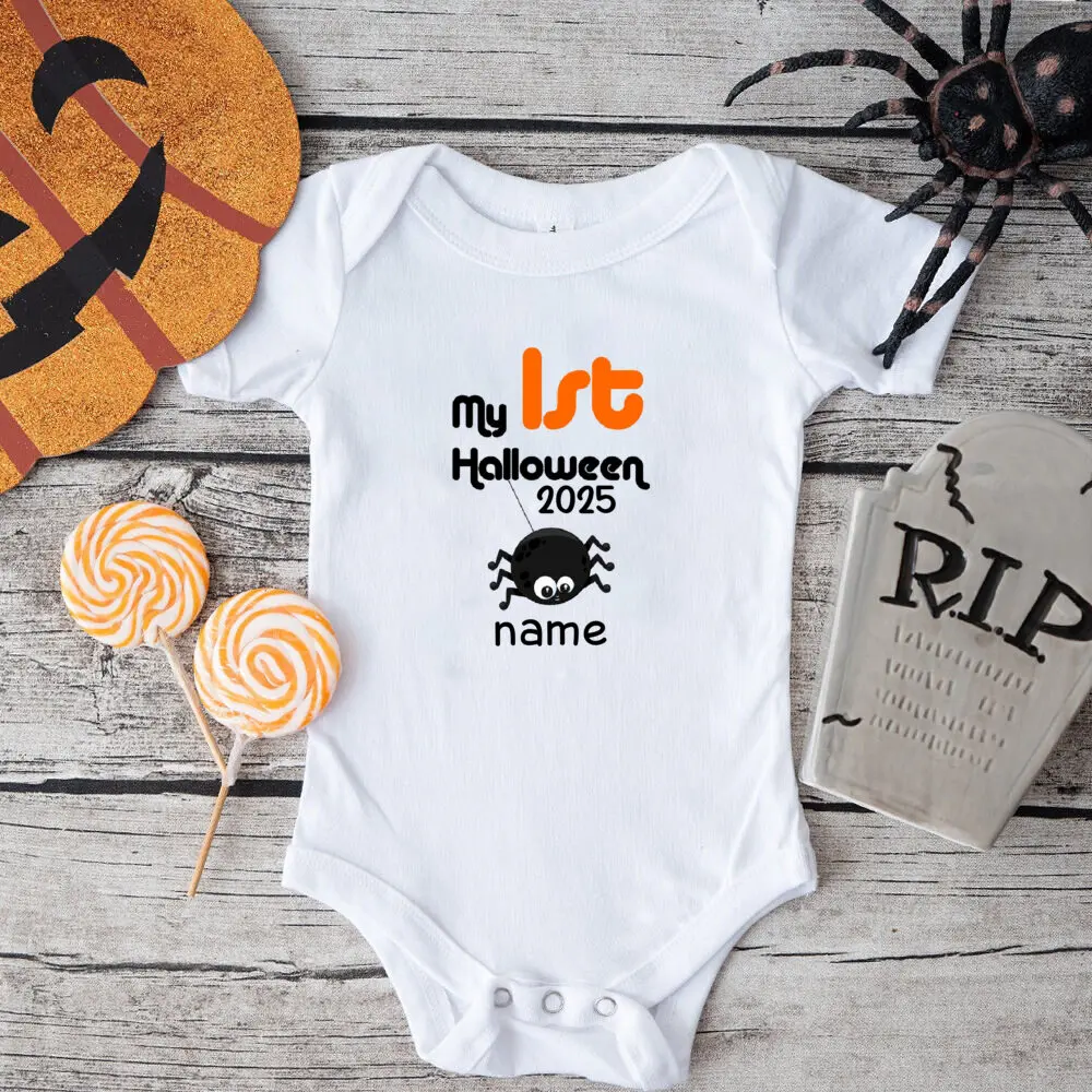Pelele bebé personalizado con nombre y estampado Halloween - imagen 4