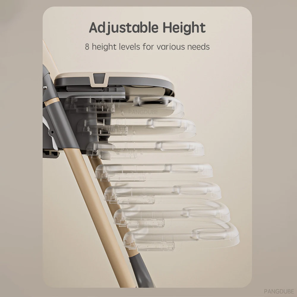PANGDUBE Trona bebé ajustable reclinable bandeja plegable - imagen 5