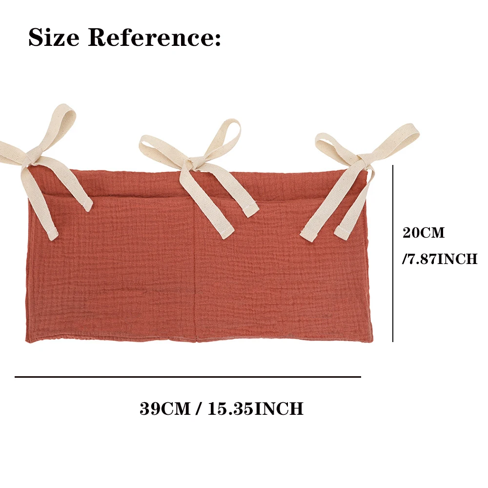 Organizador para cuna de bebé, bolsa almacenamiento cama Caddy, 2 bolsillos, colgante cabecera juguetes guardería, pañales cochecito - imagen 3
