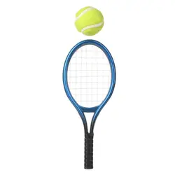 Kit raqueta tenis miniatura para muñecas con accesorios creativos