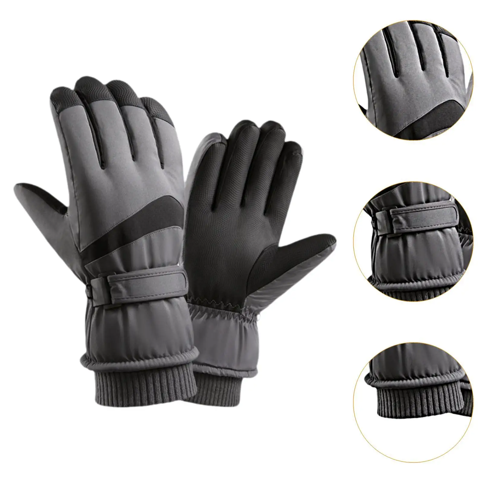 Guantes cálidos de invierno, manoplas térmicas, guantes para bicicleta, suaves, gruesos, impermeables, para esquí - imagen 5