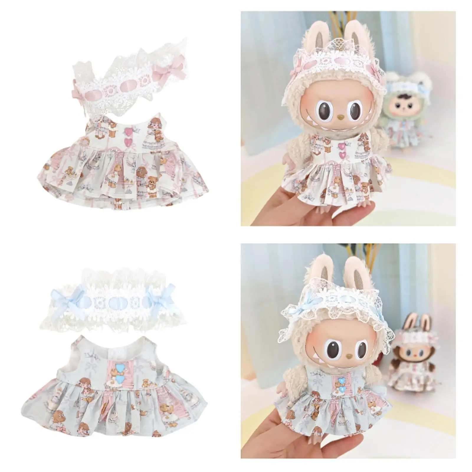 17cm Plush Doll Dress Cute DIY Accessories Soft Educational Party Favor for Kids Birthday Gift Costume Doll Clothes Dress up