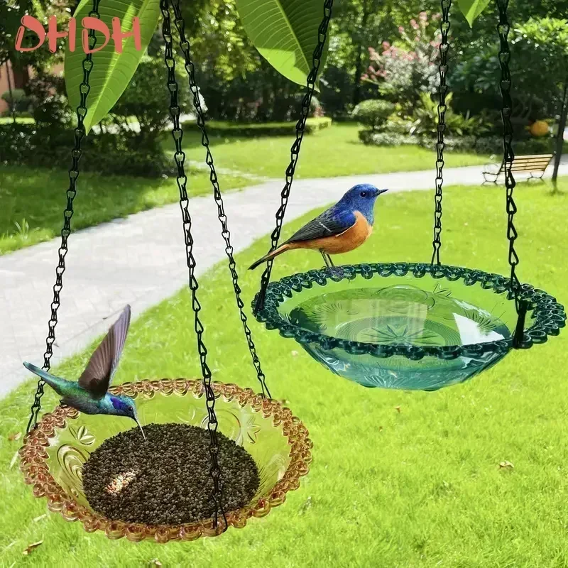 Comedero colgante con forma de flor para pájaros, suministros de granja para jardín, colibrí, baño para pájaros, novedad