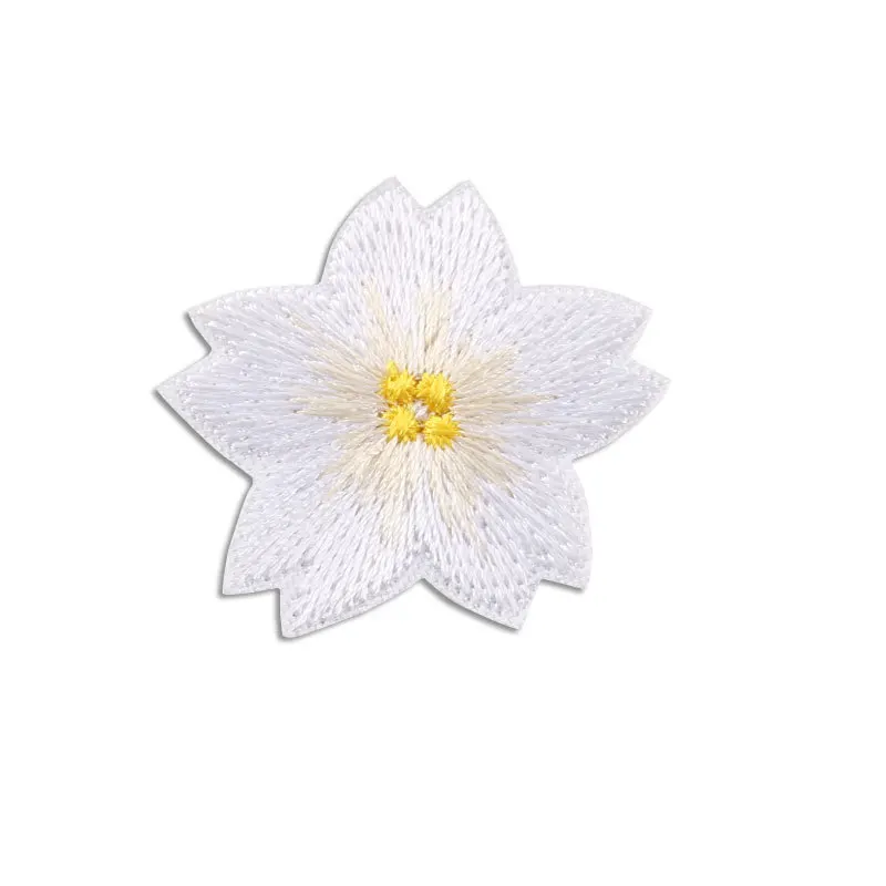 Parches bordados adhesivos flores de cerezo kawaii para manualidades