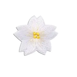 Parches bordados adhesivos flores de cerezo kawaii para manualidades