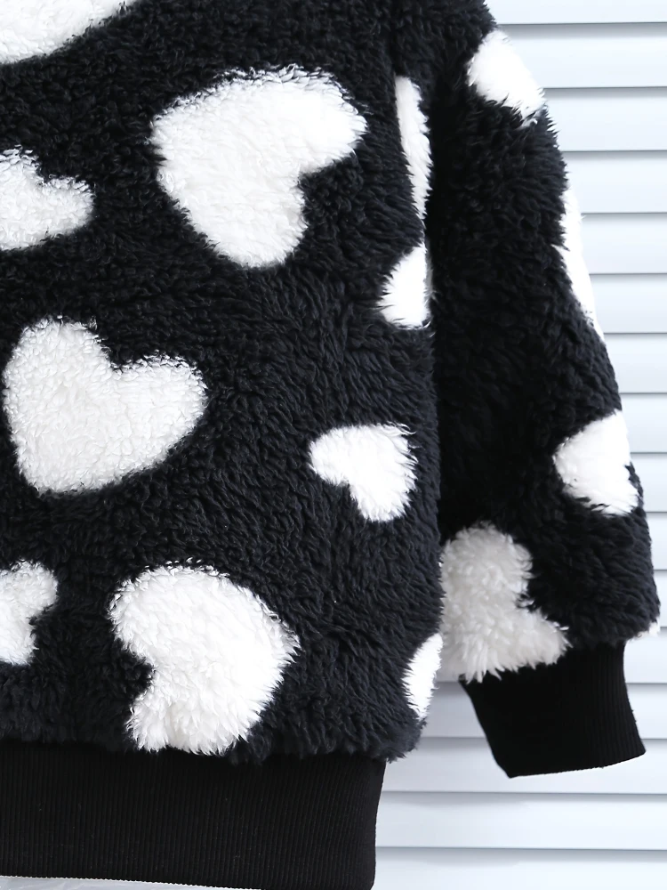 Chaqueta con capucha de lana gruesa para niña, suéter informal, suave y cómodo, accesorios para niños, Otoño e Invierno - imagen 4