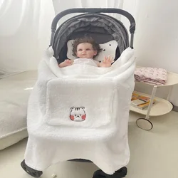 Manta de lana suave para cochecito de bebé