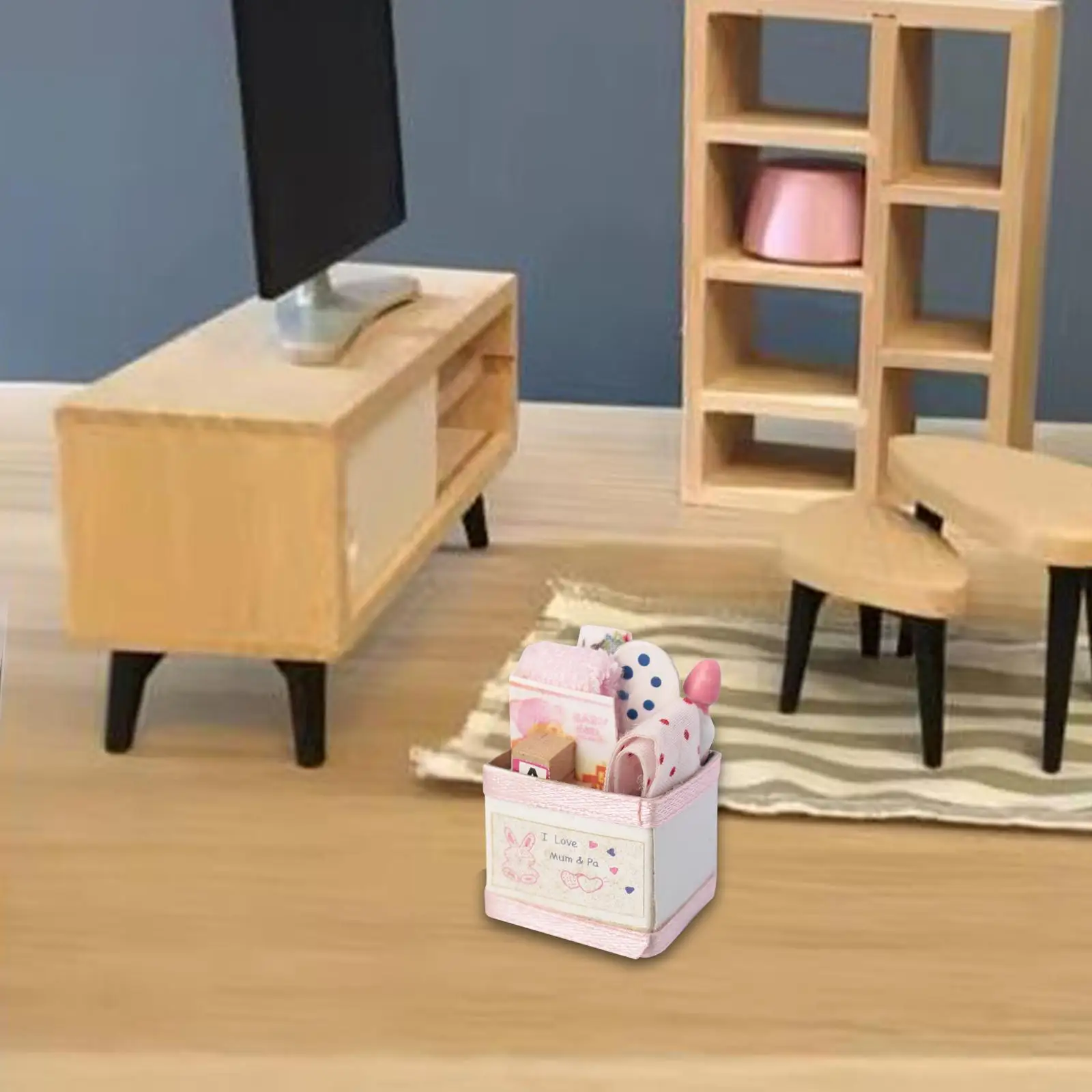 Dollhouse Miniature Toy Box, Playset Box for 1:12 Scale Dollhouse