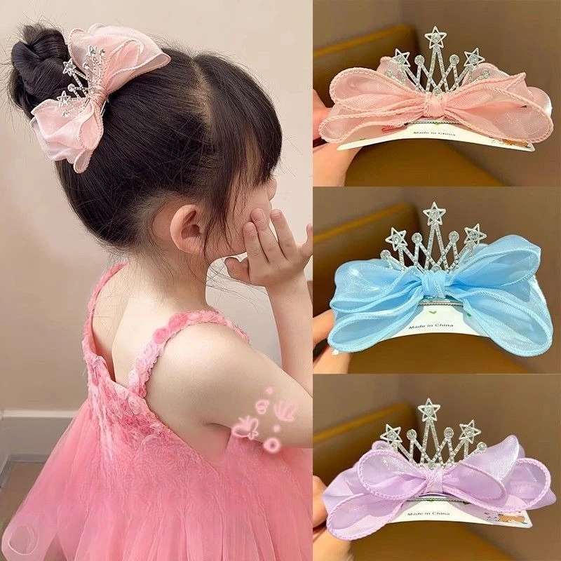 Pinzas de pico de pato con corona para el pelo de niña – Diseño adorable - imagen 4