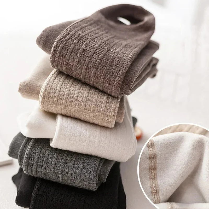 Pantimedias de cintura elástica para bebé, medias de Color sólido para bebé, pantimedias finas de terciopelo para otoño e invierno, mallas para niños de dos estilos - imagen 2