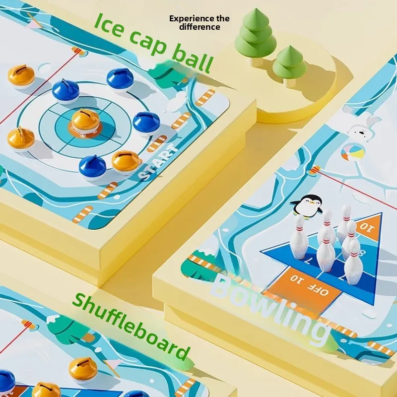 Juego de curling de mesa para niños y familia, juego de mesa interactivo con bola de hielo, juguete de doble jugador para entrenamiento de manos y ojos - imagen 2