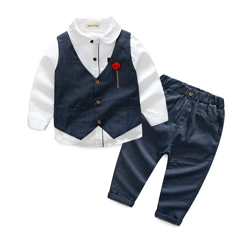 Traje de caballero coreano para niño, camisa, chaleco, pantalones, traje de tres piezas, camisa para niño, pantalones, traje de 100-140cm, ropa para niño - imagen 5