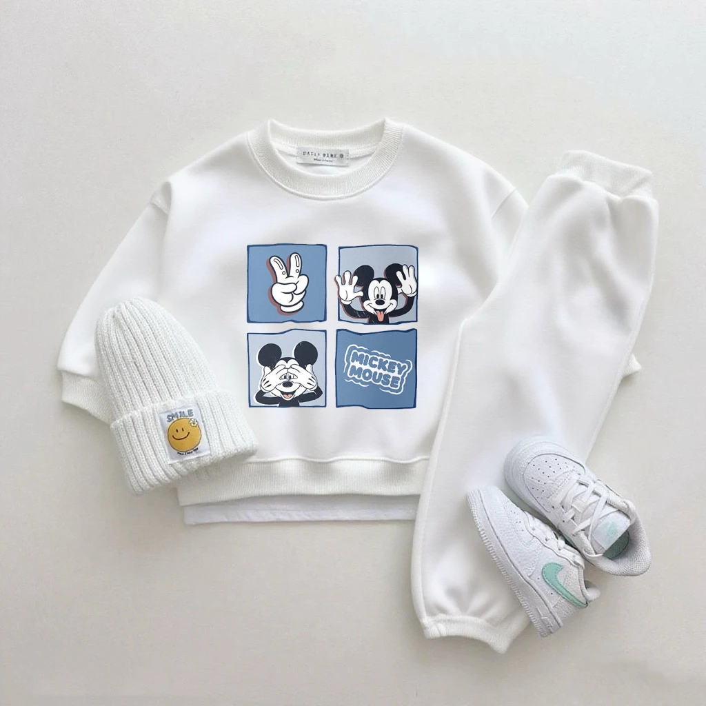 Sudaderas con capucha y pantalones de dibujos animados de Disney para niñas, conjunto de 2 piezas, ropa exterior, sudaderas de nuevo diseño, pantalones simples, chándales, disfraz para niños - imagen 2