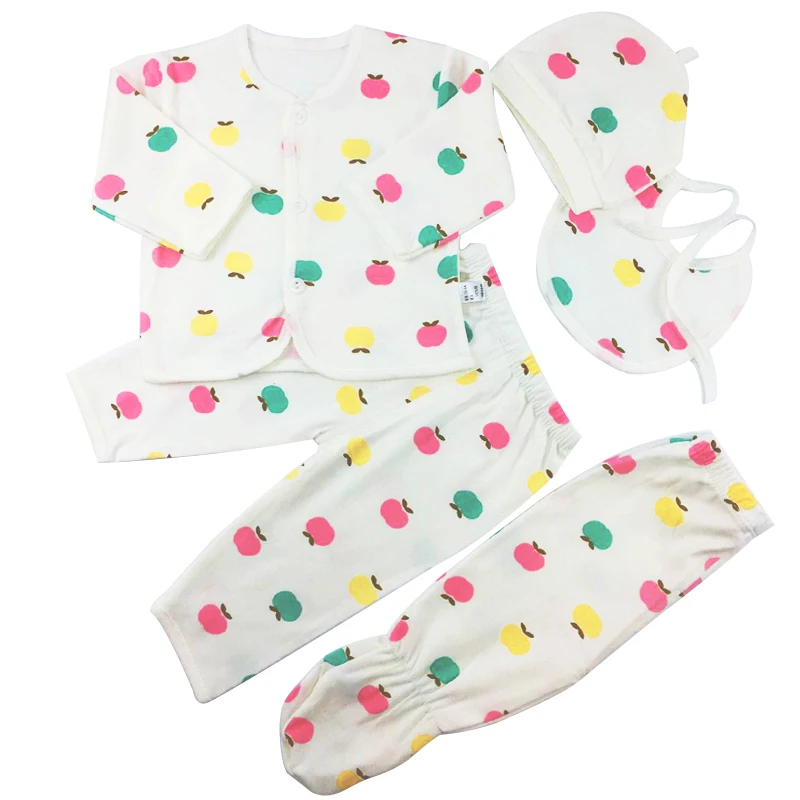 5 unids/set conjunto de bebé recién nacido algodón recién nacido traje de dibujos animados ropa de bebé