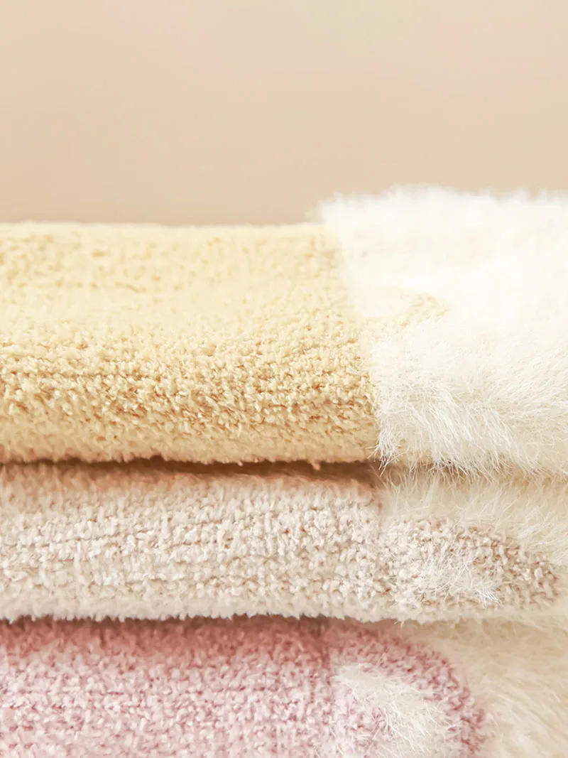 Medias de invierno para niños de 0 a 3T, calcetines cálidos acolchados de lana para niñas, franjas de diferente Color de dibujos animados, calcetines gruesos hasta la rodilla para niños - imagen 4