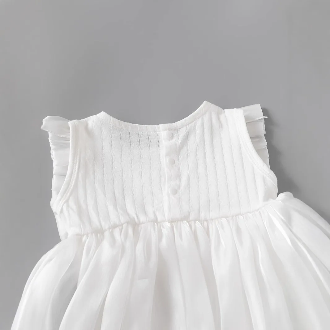 Vestido de verano sin mangas para bebé niña con lazo rosa - imagen 5
