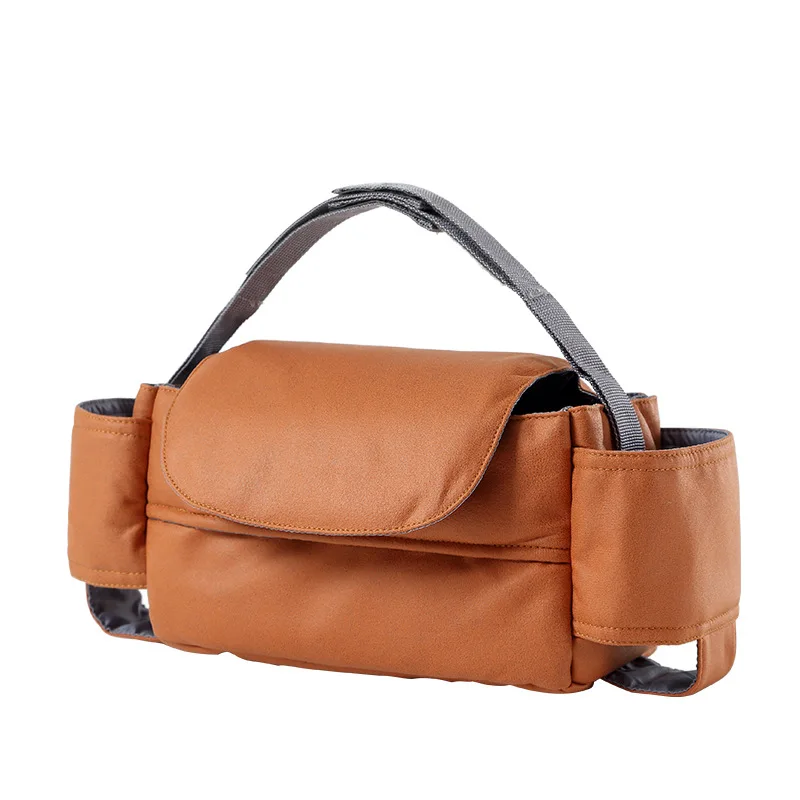 Bolsa organizadora Universal para cochecito, bolsa de almacenamiento colgante informal de Color sólido para pañales, botellas, carrito para cochecito de bebé, bolsillo aislado - imagen 5