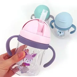 Vaso de silicona antigoteo con pajita y asa para bebé