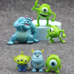 Mike Wazowski Toy Story MrQ Sulley figuras de acción muñecas decoración de escritorio juguetes calientes de tres ojos adornos de coche decoración de pasteles
