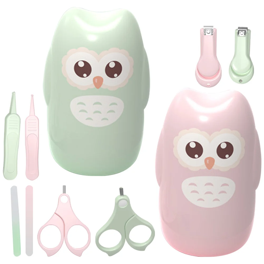 2 juegos de cortaúñas para bebés, Kit de tijeras para lima de uñas para niños pequeños, juego de manicura con bordes redondeados seguros, bonita estuche de almacenamiento portátil - imagen 5
