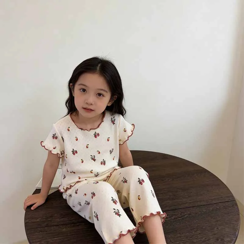 Conjuntos de verano para niñas - Camiseta estampada y pantalón - imagen 3