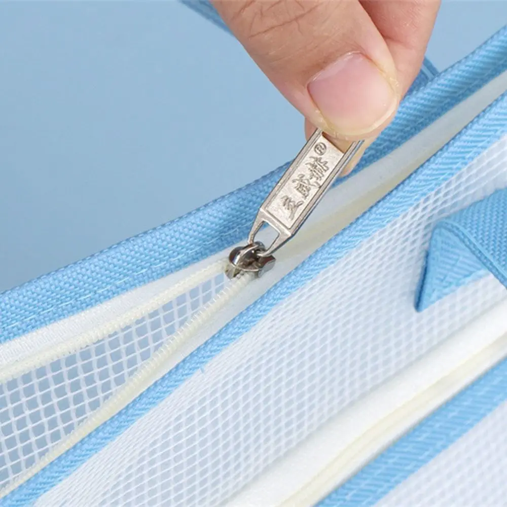 Bolsa de almacenamiento de archivos transparente A3/A4, bolsa impermeable y gruesa para documentos de datos con asa, bolsa con cremallera de gran capacidad, bolsa de almacenamiento para libros - imagen 3