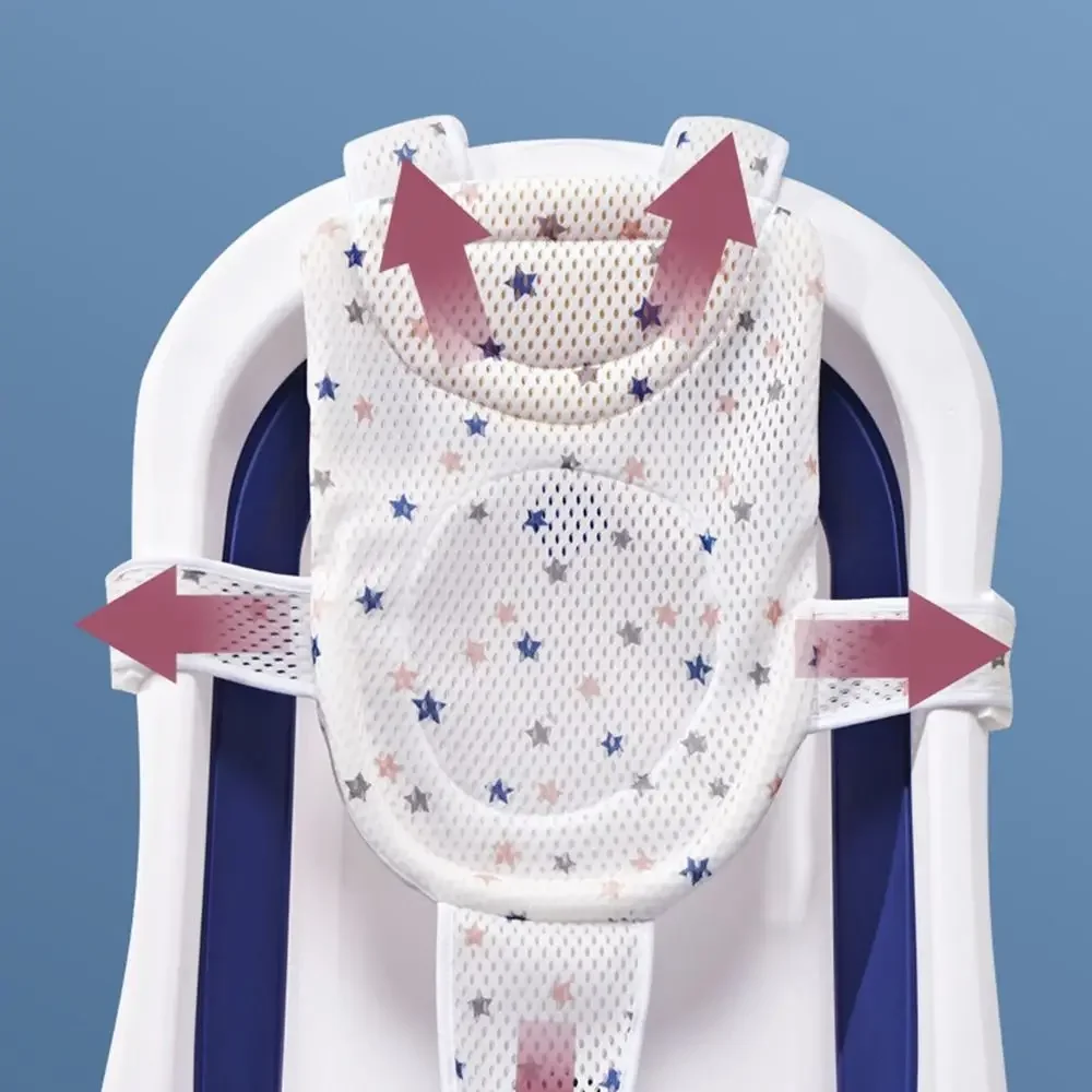 Cojín de baño para bebé recién nacido en forma de cruz, alfombrilla de red de baño antideslizante ajustable para bebé, almohada para bañera de bebé, bañera plegable para niños - imagen 4