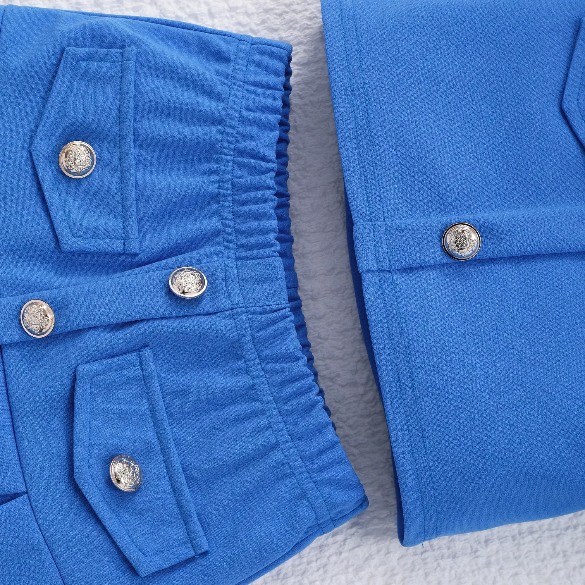 Nuevo conjunto azul para niños, ropa para niñas, chaleco bonito de verano + falda para niños pequeños, 2 uds., traje informal de moda para vacaciones para niños de 2 3 4 5 6 7 años - imagen 5