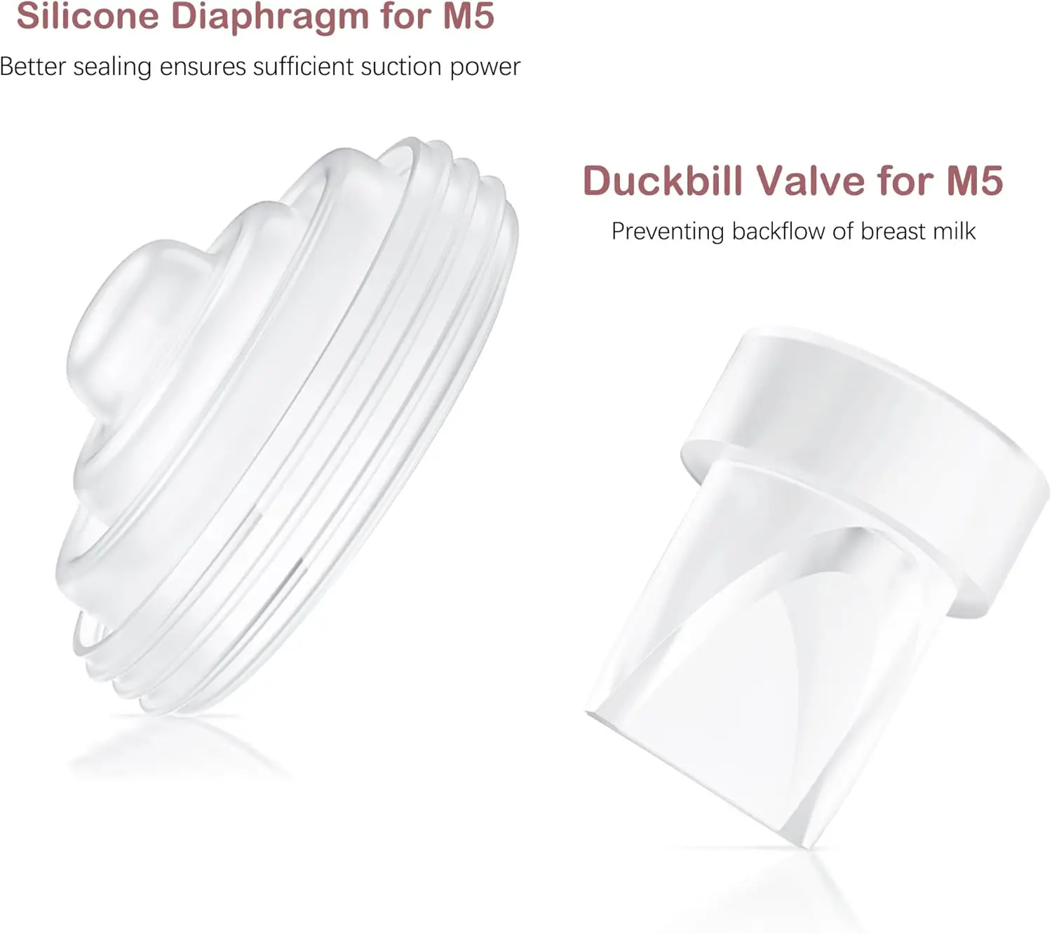 Piezas de extractor de leche compatibles con reemplazo Momcozy M5 a diafragmas de silicona Momcozy y accesorios de válvulas Momcozy Duckbill - imagen 4