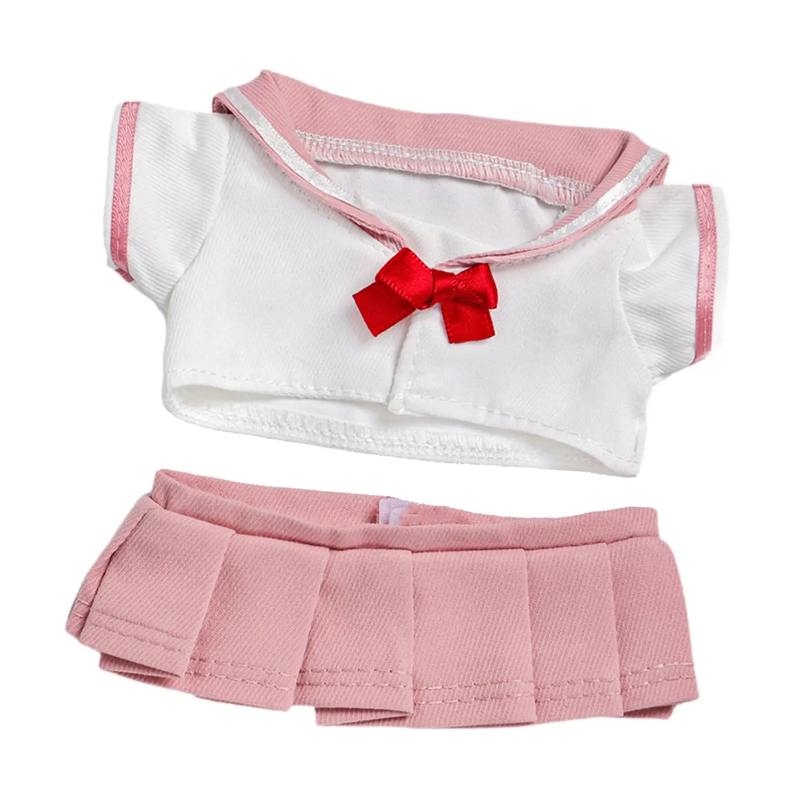 2Pcs 20cm Doll Tops Pleated Skirt Photo Props Comfortable for Kids Dress up